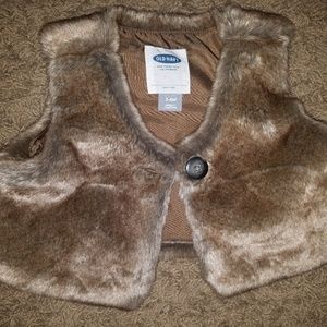 Old Navy Faux Fur Vest 3-6 Months